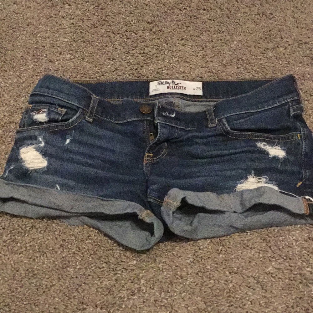 Ripped jean shorts